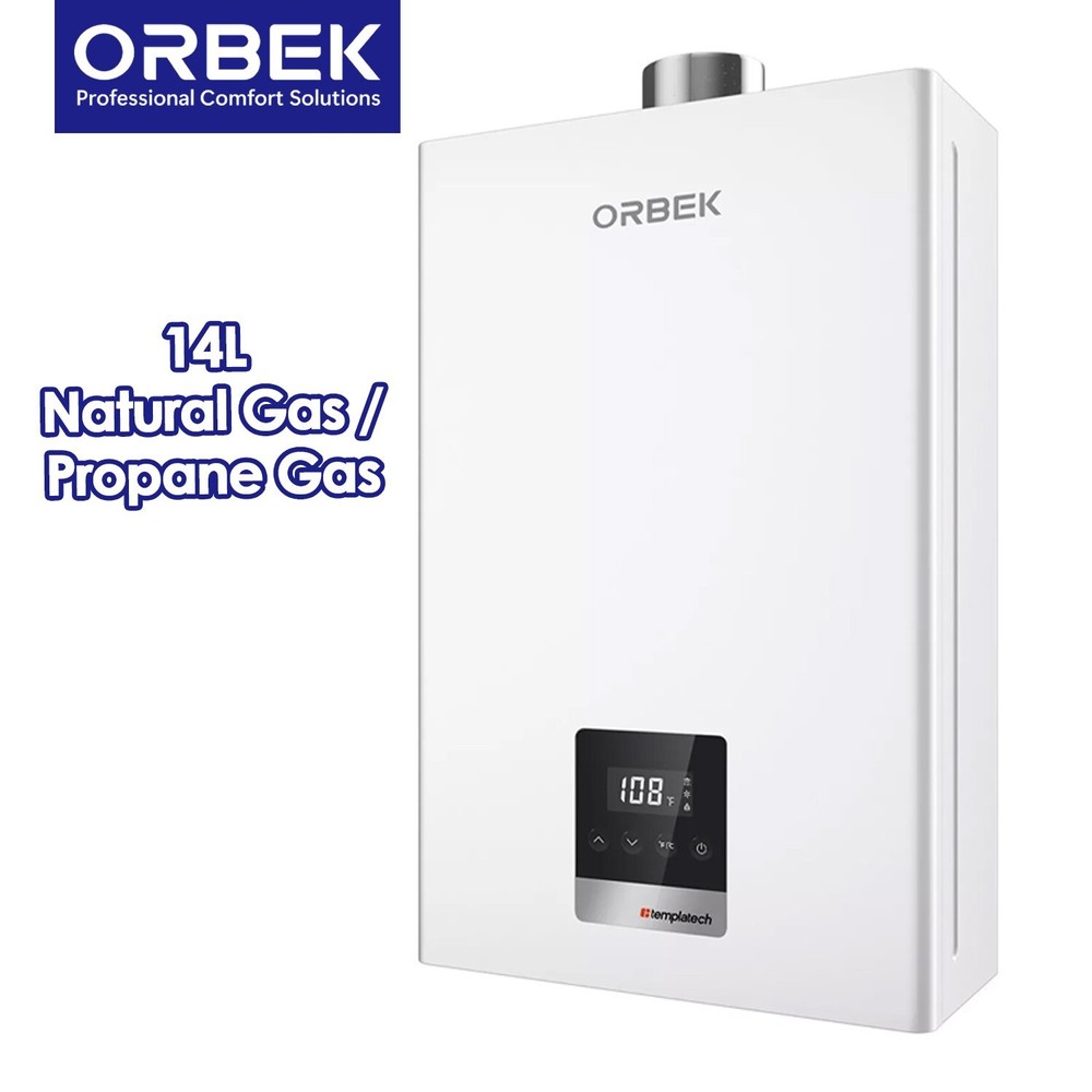 ORBEK Tankless Water Heater Natural Gas/Propane 100,000 BTU 4.3 GPM Indoor