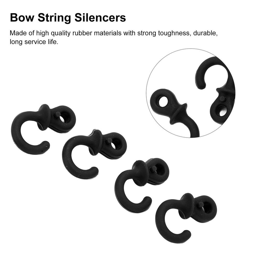 (Black)4Pcs Archery Bow String Silencers Monkey Tail Compound Bow String