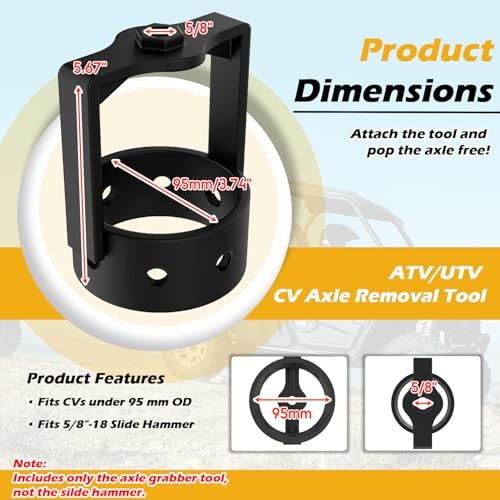 Heavy-Duty ATV/UTV CV Axle Removal Tool, 95mm OD CV Axle Puller Tool with