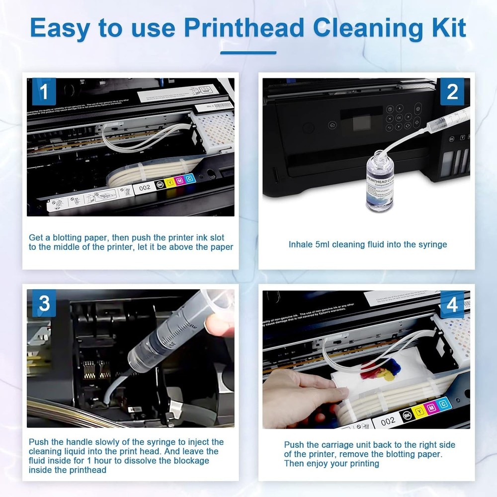 Printhead Cleaning Kit Inkjet Printers, Printer 100mL, Clear