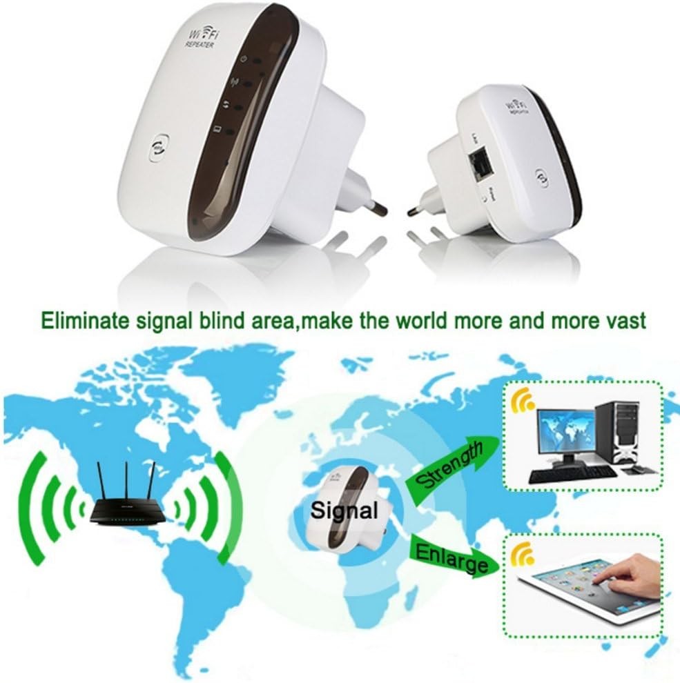 WiFi Repeater, Wireless Range Extender, Mini Portable, 360 Degree WiFi Coverage