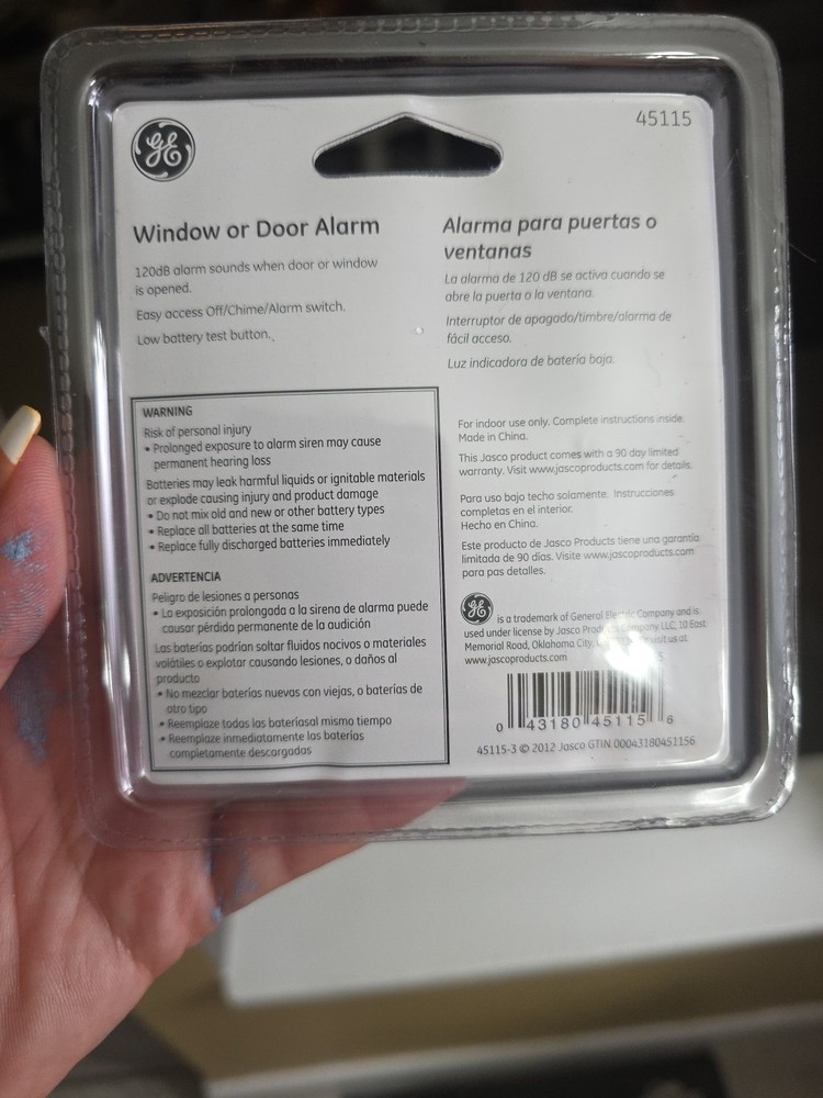 GE Personal Security Window Door Alarm, 2 Pack, 45115 C4