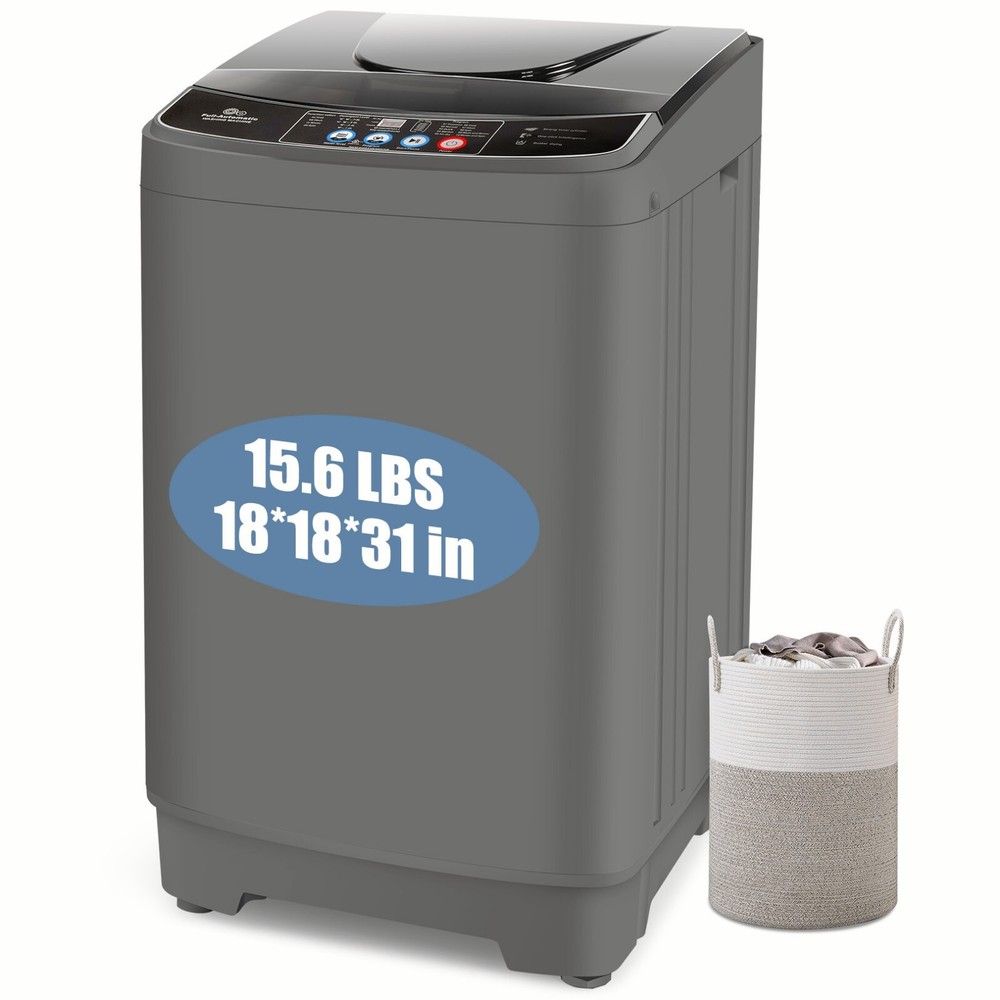 Portable Full-Automatic Washing Machine,15.6lbs Compact Washer Shock Absorption