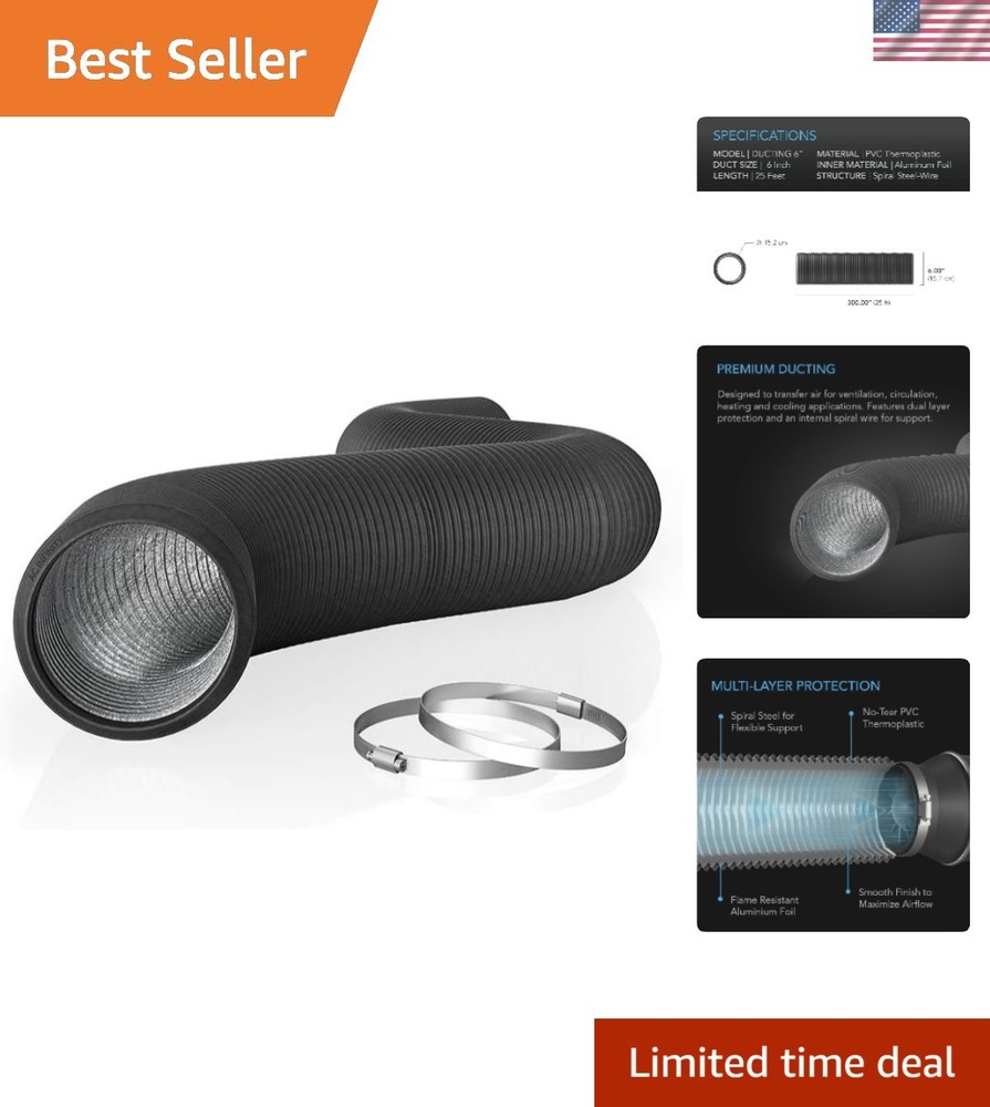 Flexible 6-Inch Aluminum Ducting