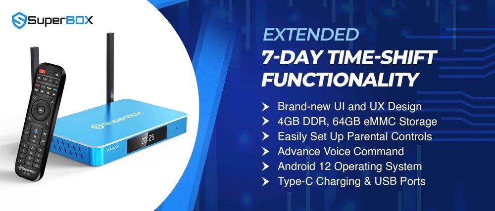 New SuperBOX S7 Max - 7 Day Time Shift Android Streaming - Same Day Sipping