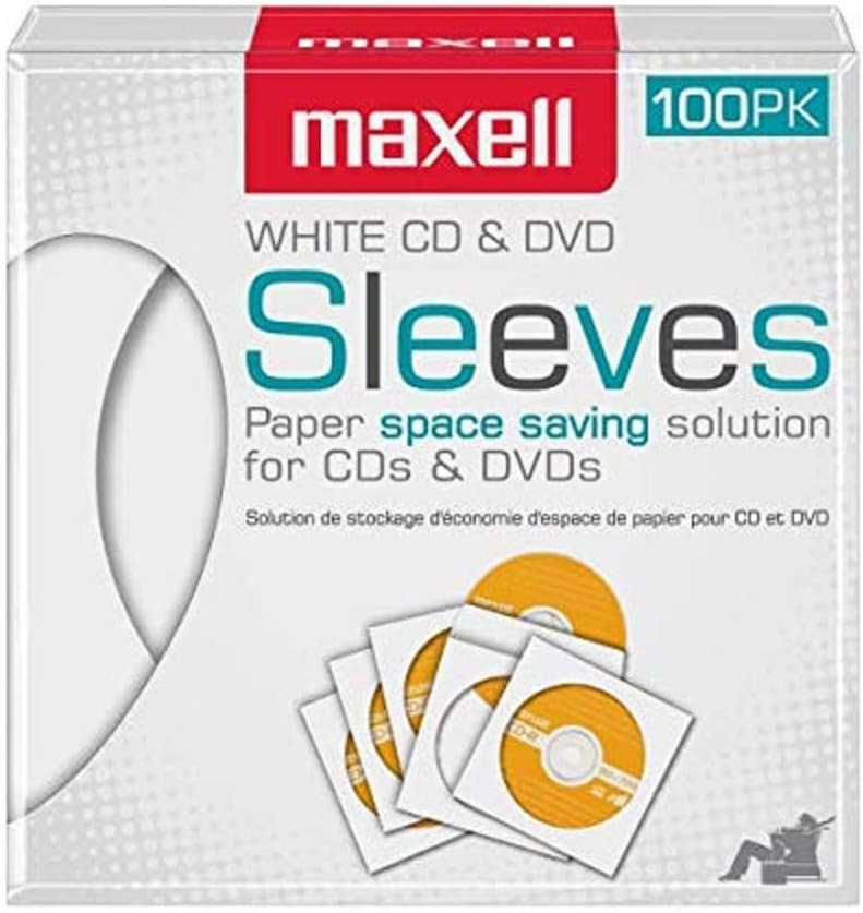 Maxell CD/DVD Storage Sleeves White