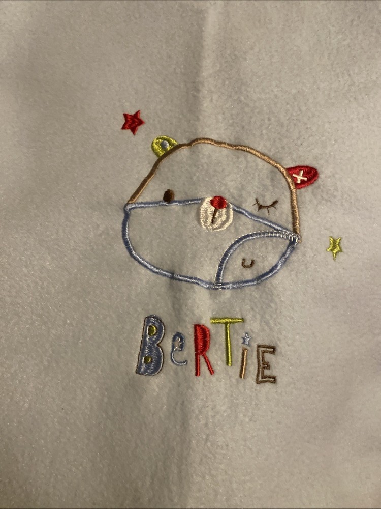 Red kite Baby Blanket Bertie Bear Blue Red Stitching
