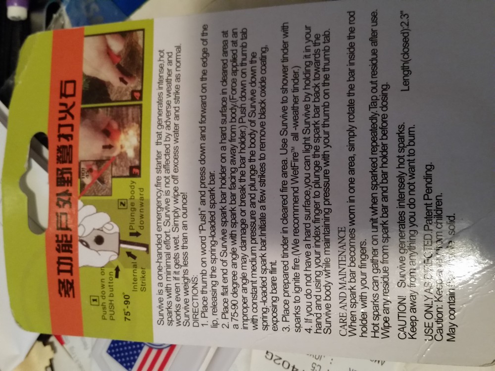 SURVIVE EMERGENCY GEAR MULTI TOOL FIRE STARTER COMPASS WHISTLE NEW