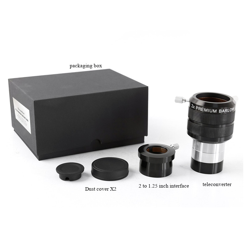 2x Apochromatic Barlow Lens 2" 4-Element Fully Multi-Coated w/ Adapter 1.25-inch