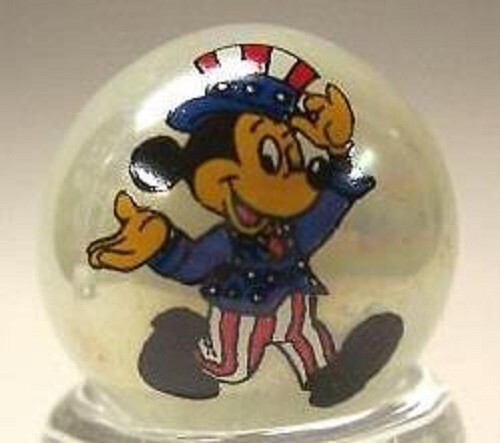 Patriotic Mickey 1" Glass Logo Marble
