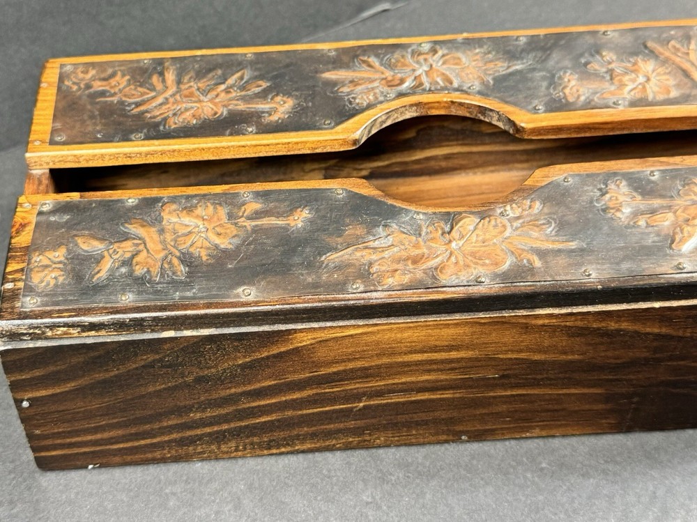 Wood & Copper Decorative Tissue Box Cover