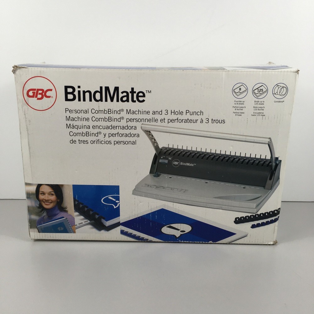 GBC BindMate Personal CombBind Machine #7706170 Hole Punch Binding Covers Spines