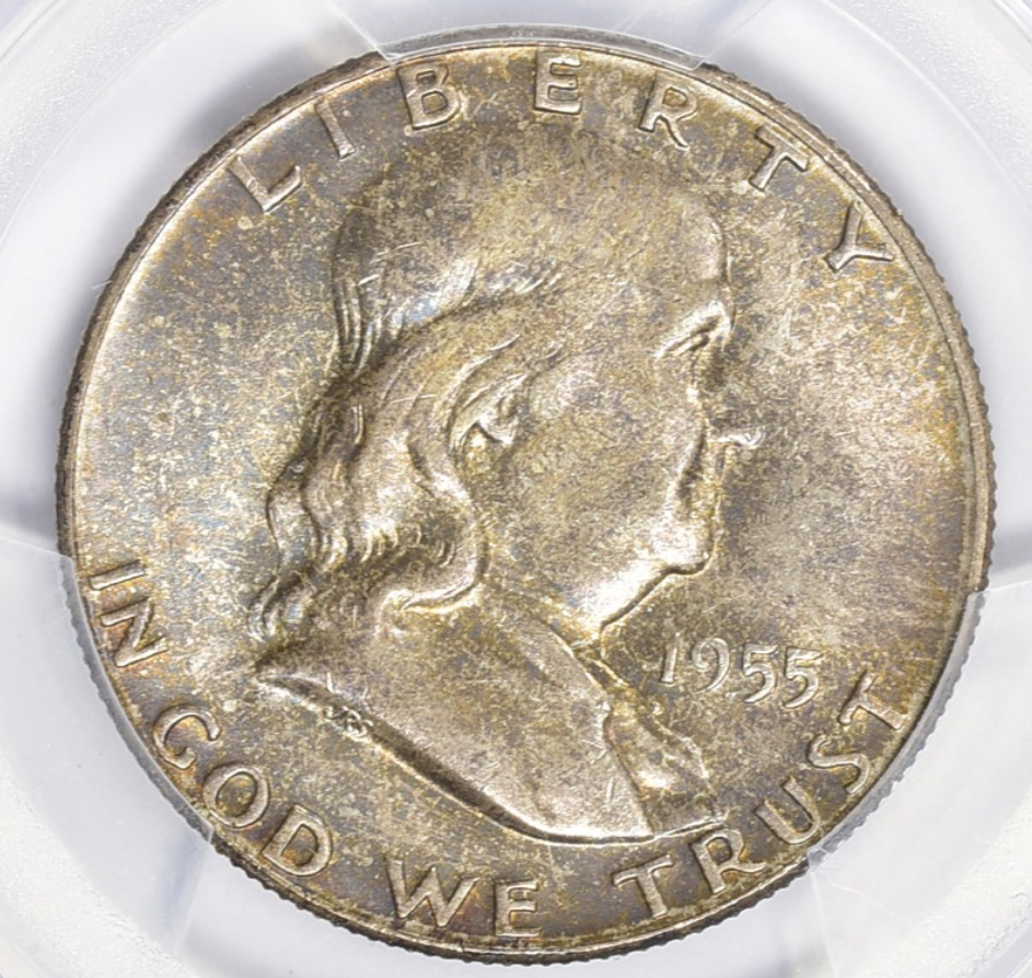 1955 FRANKLIN HALF DOLLAR PCGS MS65