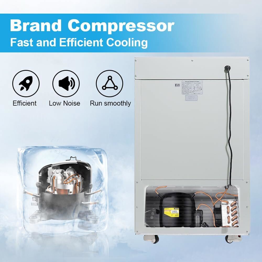 -86℃ 30L Ultra-Low Temperature Freezer Lab Sampls Storage Cryogenic Refrigerator