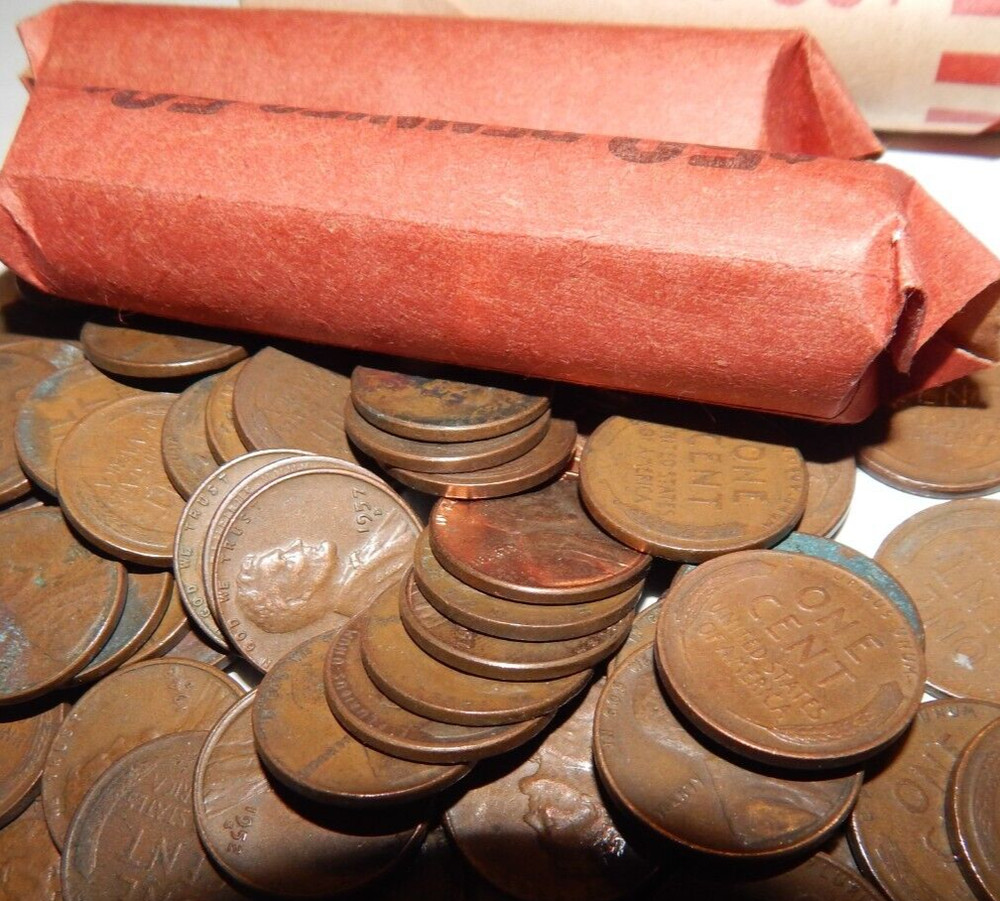 ONE WHEAT PENNY ROLL - 50 PENNIES PER ROLL