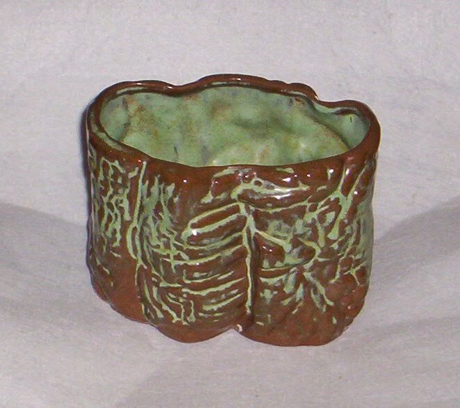 Frankoma Pottery Cork Bark Planter B3 Green