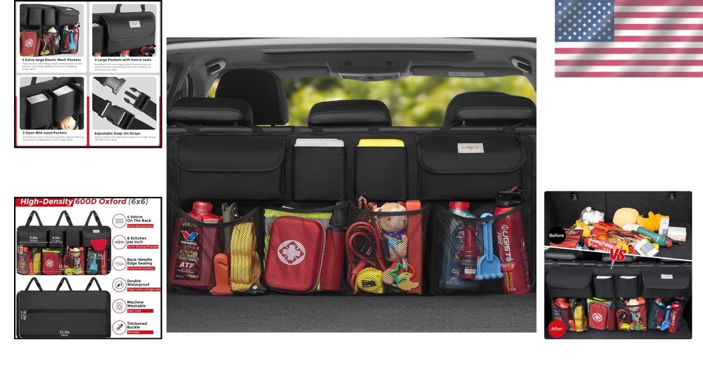 Adjustable Multifunctional Trunk Organizer - Durable, Waterproof & Light