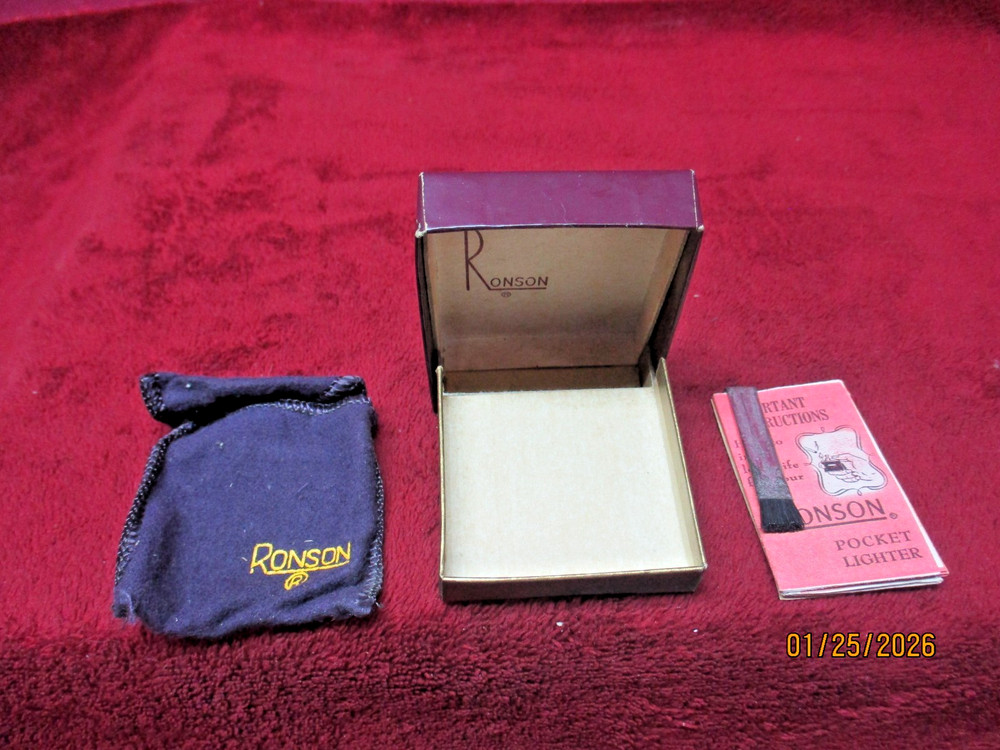 Vintage Box/Display w/Paperwork For: RONSON Lighter, Original Box W/Paperwork