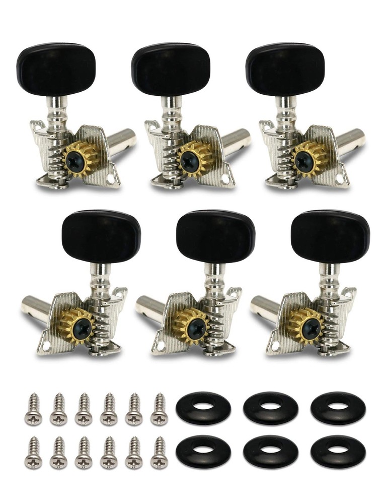 Classical Guitar Tuning Pegs 3L 3R Chrome Machine Heads String Tuners