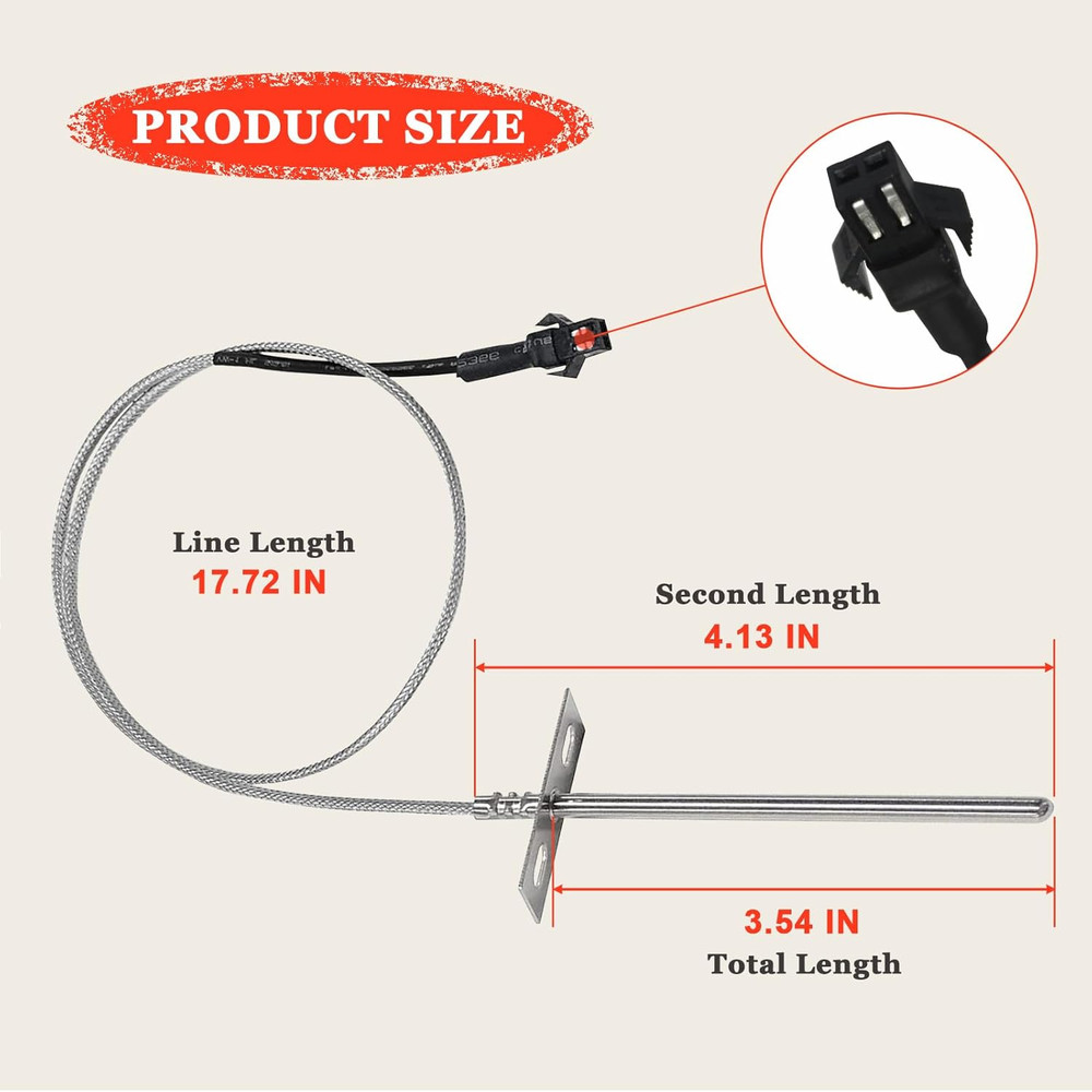 Replacement RTD Temperature Probe Sensor, Compatible with Pit Boss Pellet Grill
