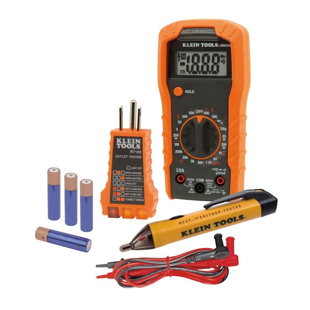 Klein Tools Electrical Test Kit with Digital Multimeter (MM300) and Green,Red