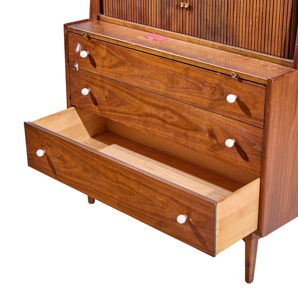 Kipp Stewart for Drexel Declaration Mid Century Walnut Secretary Desk