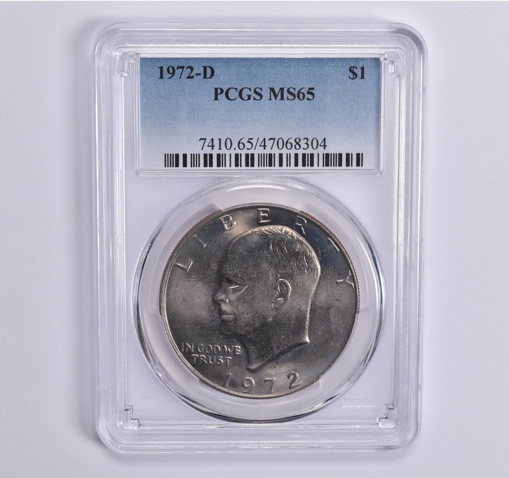 1972-D Eisenhower Dollar Ike MS65 PCGS Blue Lbl