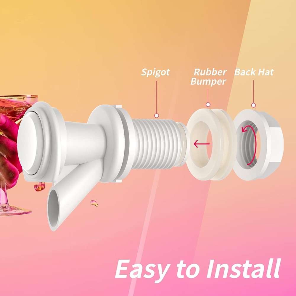 Push Button Spigot Replacement, Compatible with Igloo 2, 3, 5 and 10 White