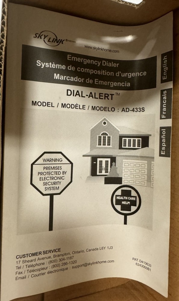 Sky Link #AD-433 Dial-Alert See Pics