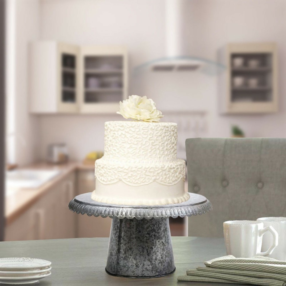 Round Metal Cupcake Stand 16", Silver