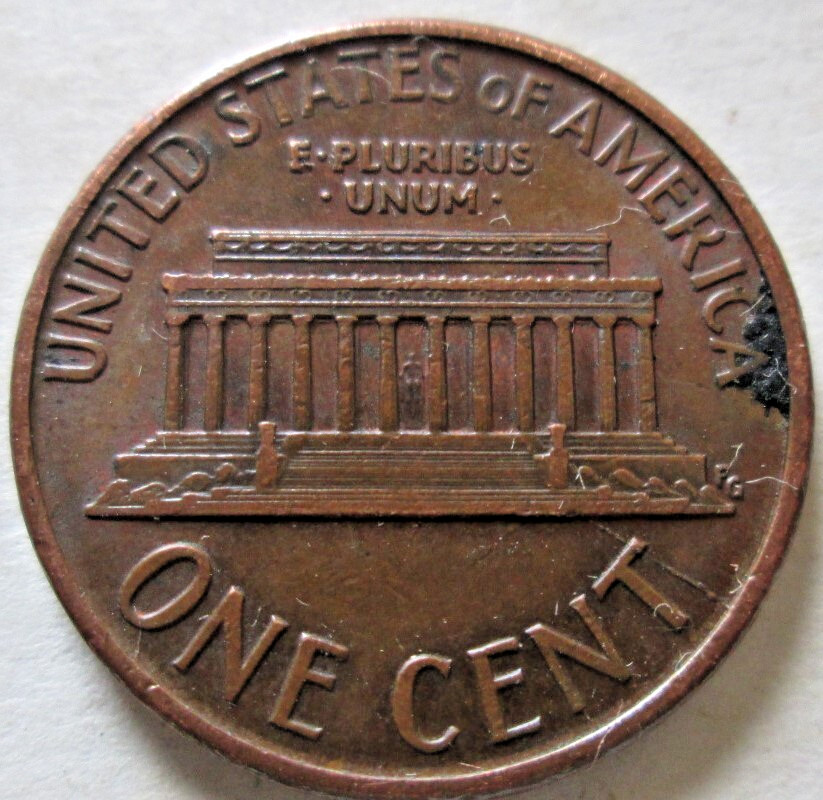 1991-P MEMORIAL CENT, MIS-ALIGNED DIE & REVERSE DIE CRACK ERRORS, AU, CIRCULATED
