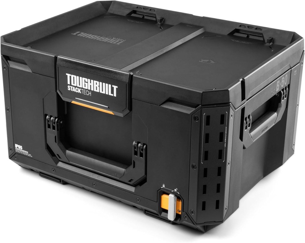 StackTech Large Tool Box W/ Auto-Locking Interface Self-Aligning Top One-Hand