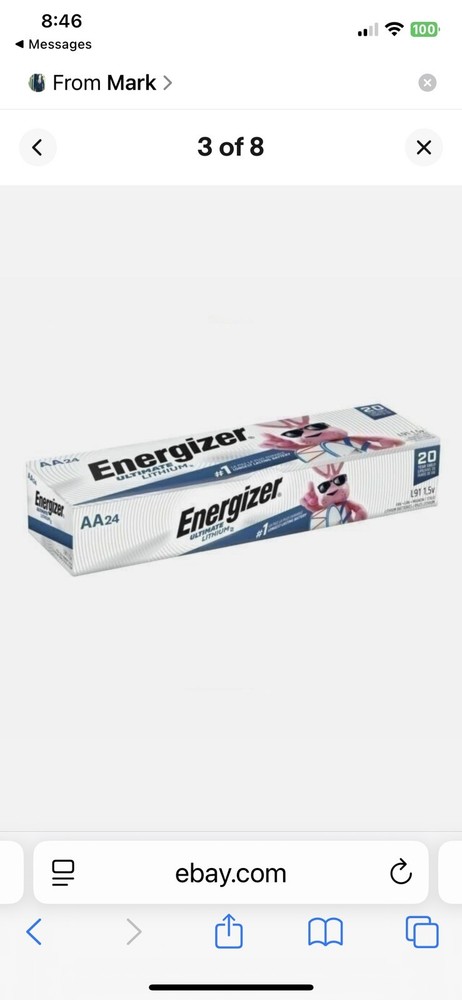 Energizer Ultimate Lithium AA Batteries - 24 Count (Exp: 12/2049)
