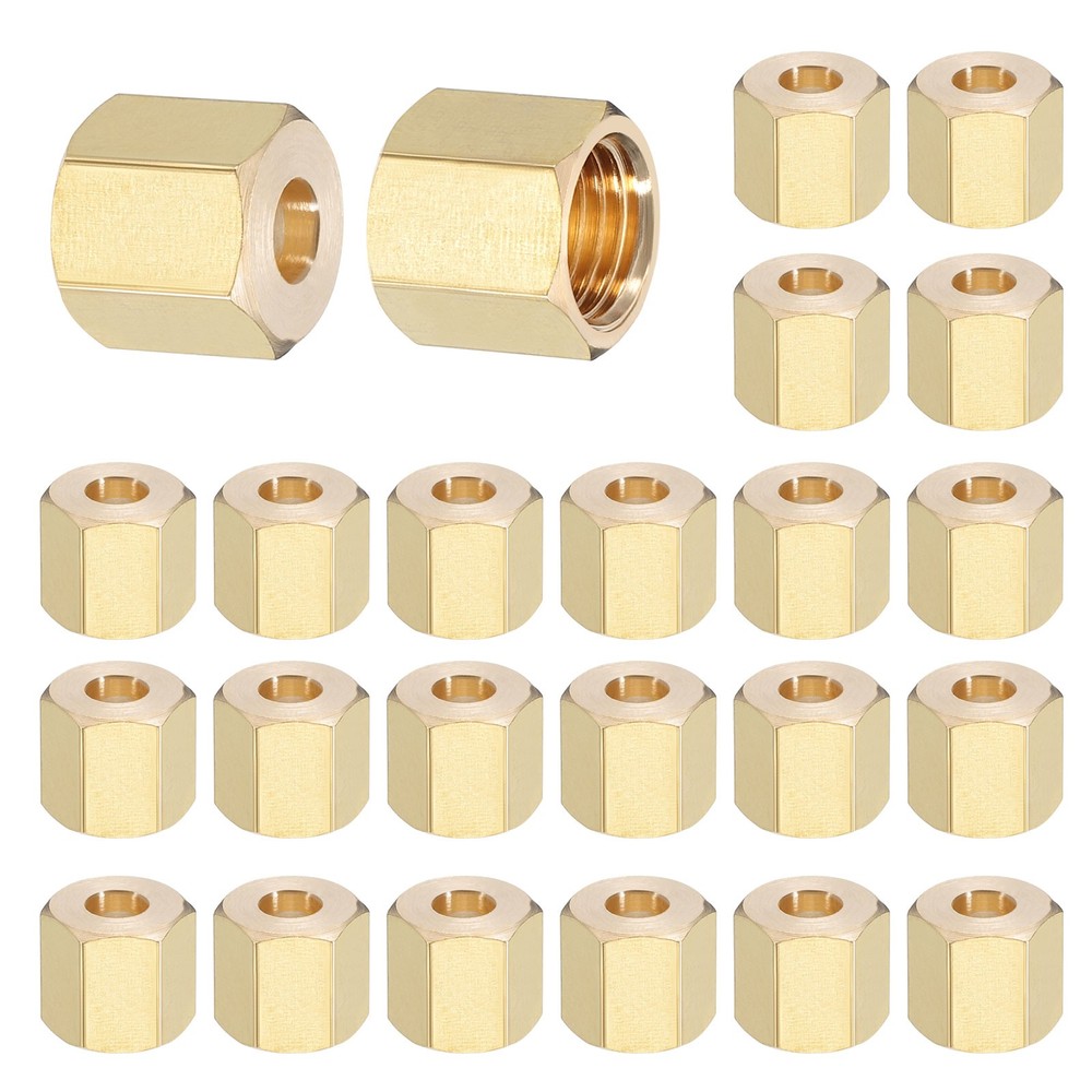 3/16" Brass Compression Nut,25Pcs Brass Compression Fitting Plumbing System