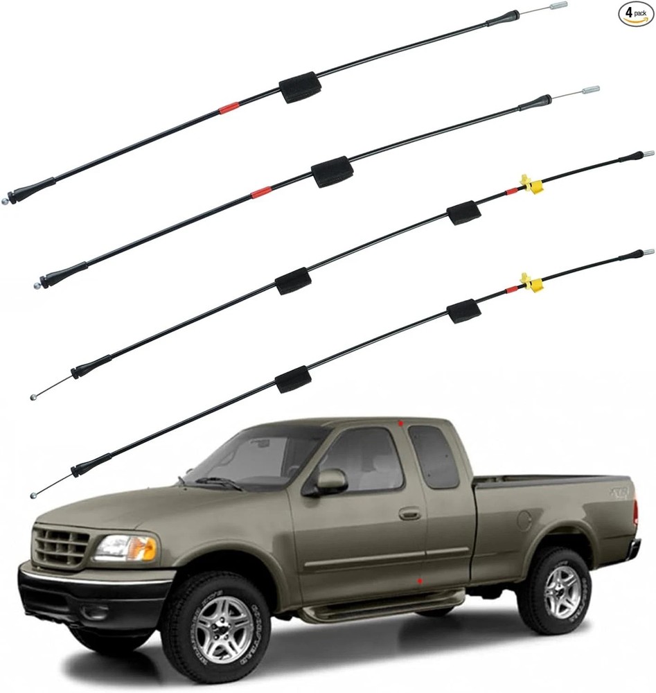 Rear Door Upper & Lower Latch Cables, Compatible with Left & Right Back Door Upp