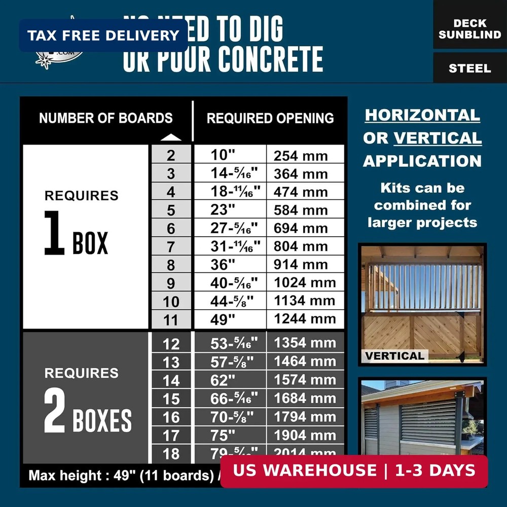 Pylex Deck Sunblind System 11060, Louvers Bracket Shutter Hardware Kit, Up to...