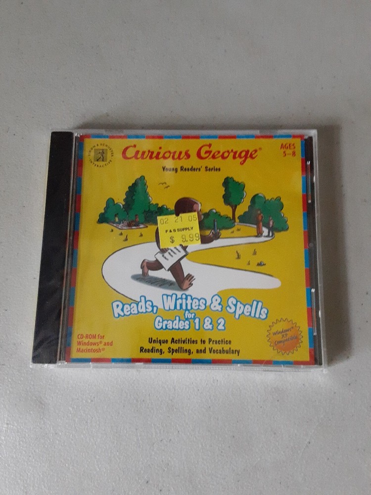 Curious George Reads, Writes & Spells for Grades 1-2 (1998 Windows/Mac CD-ROM)