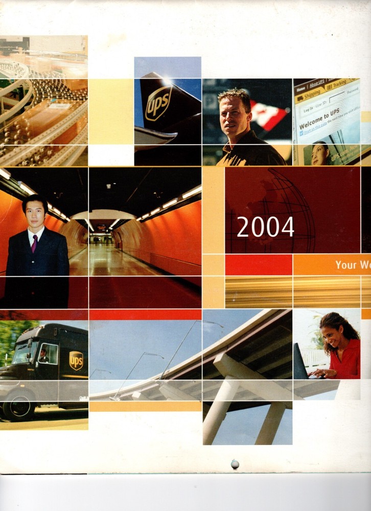 UPS Worldwide Distributed Wall Calendar for 2004 - 11" x 11"