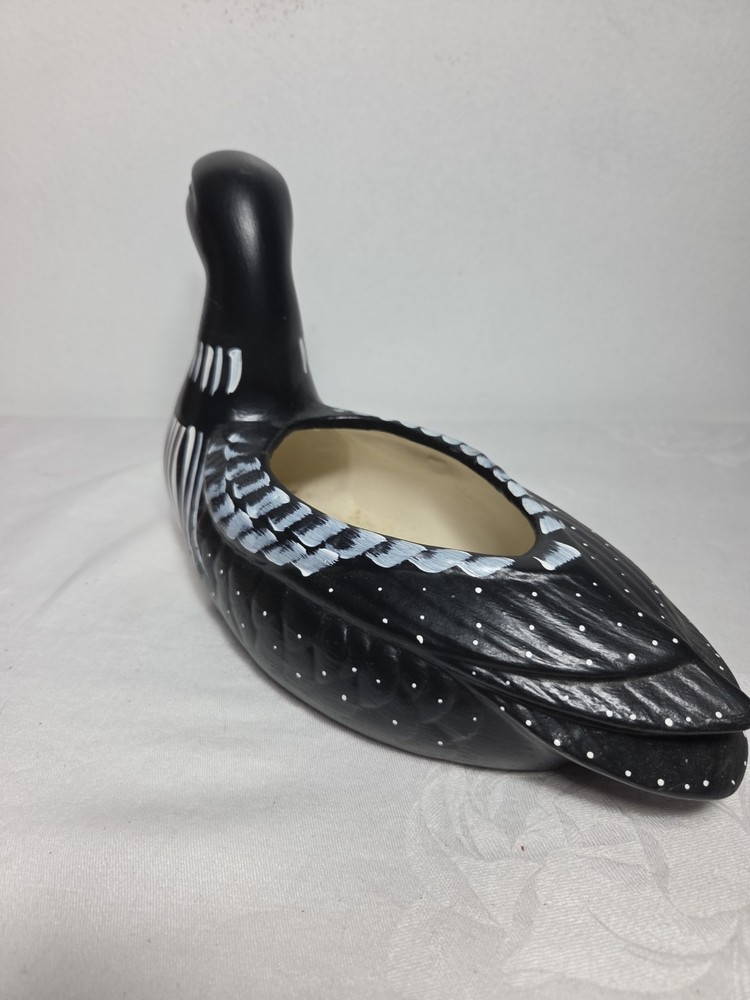 Beautiful 12" Hand Painted Vintage Loon Planter