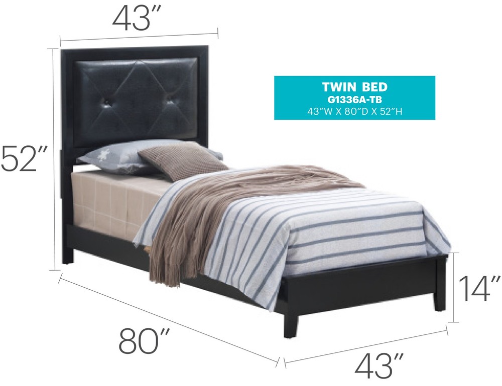 Black Nightstand, 52x43x80 Inch Transitional Bedside Table with Assembly