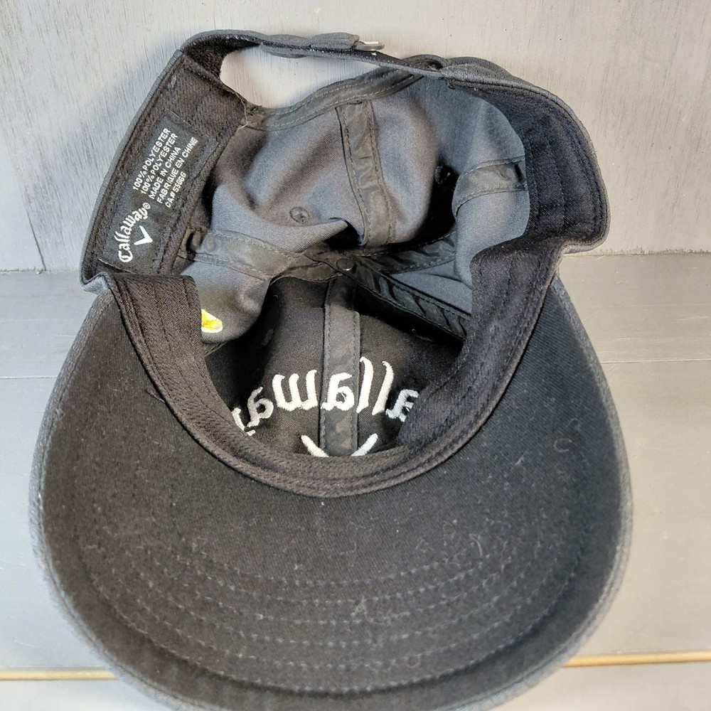 Callaway Golf Hat Cap Black Mesh Adjustable Strap Logo Snapback