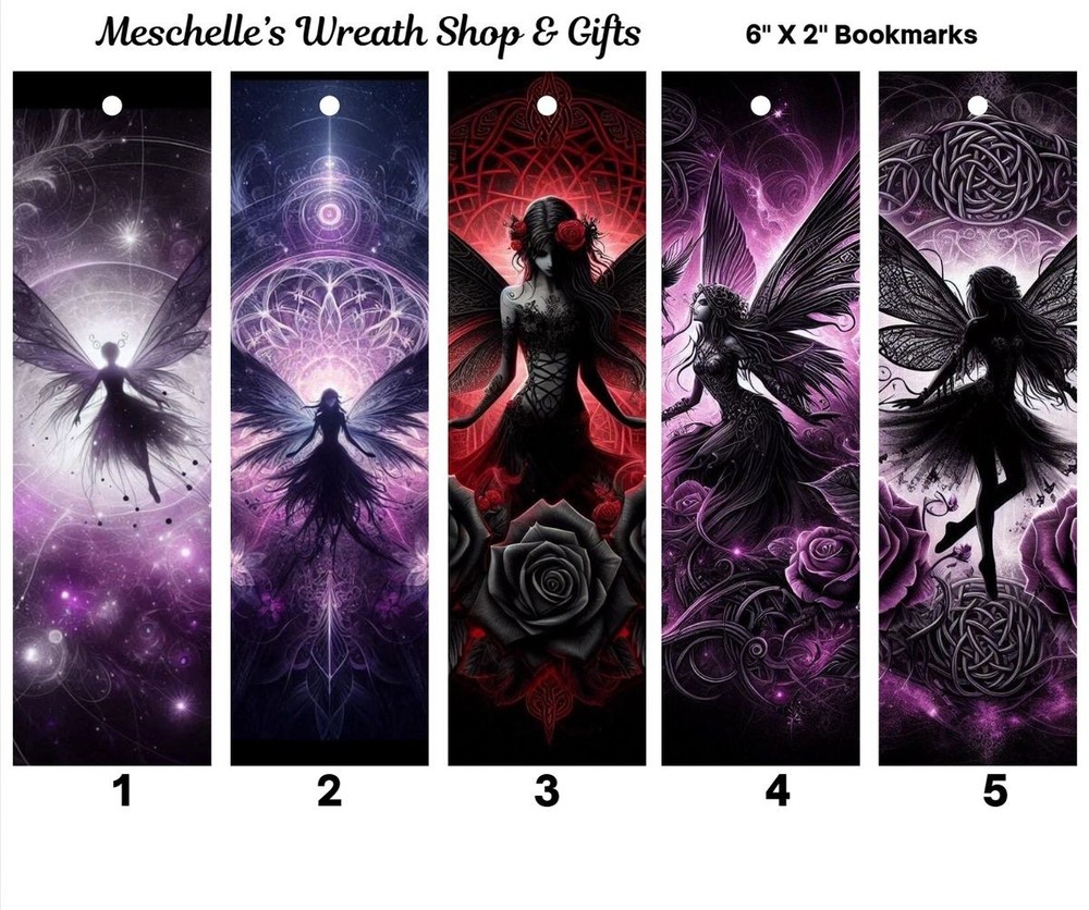 Goth Fairies Themed Bookmarks