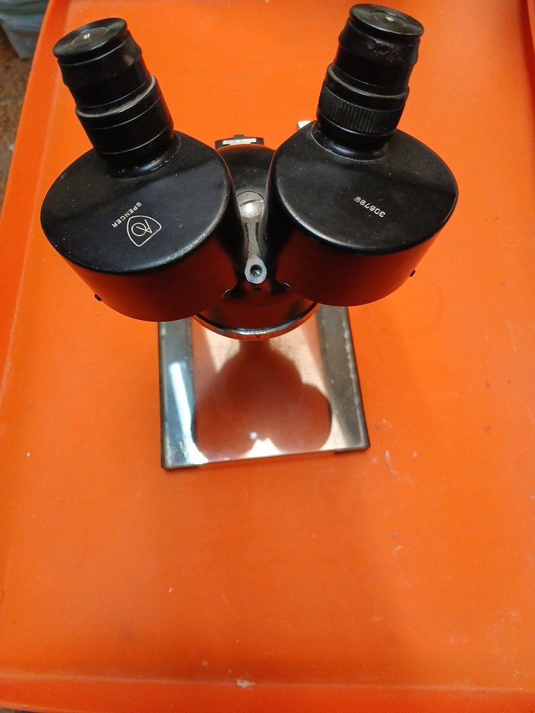 Vintage Spencer  Microscope - Binocular. W/ Cabinet