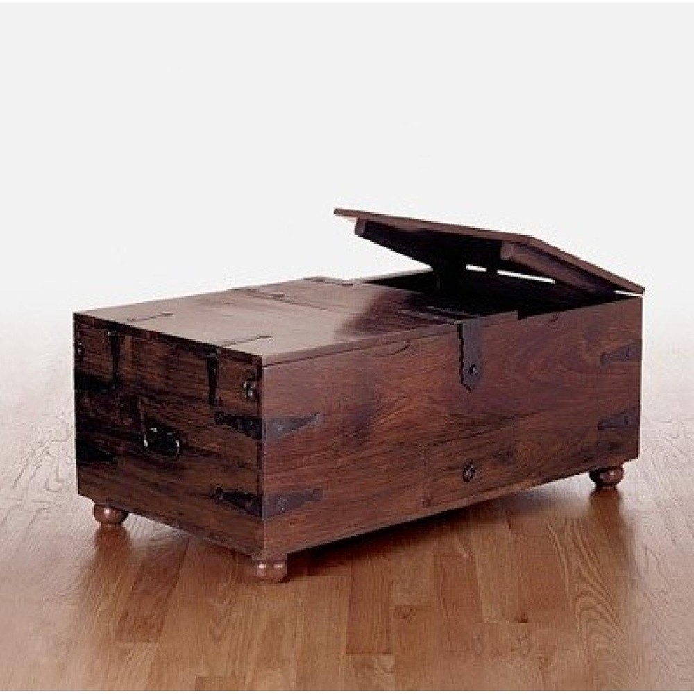 Crate&Barrel TAKA Solid Wood Storage Trunk Coffee Table