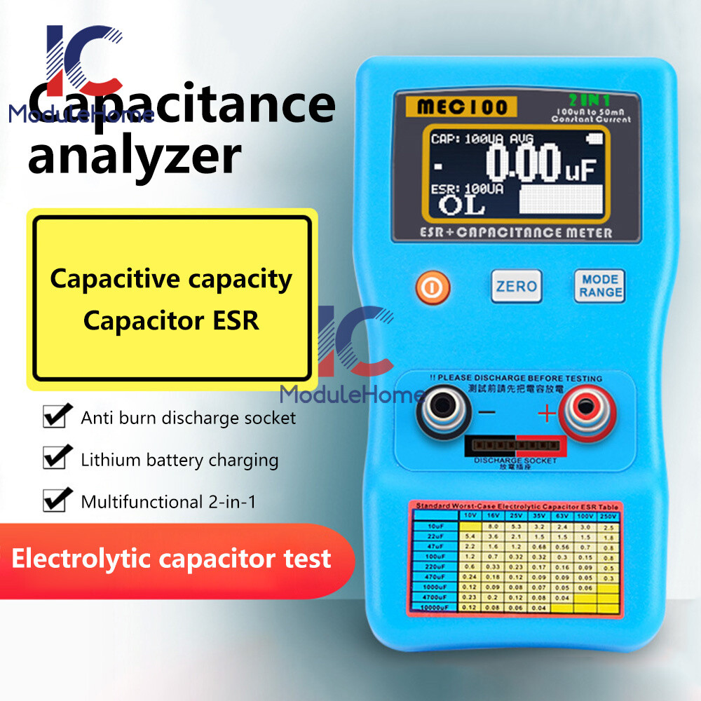 MEC-100 High-Precision Capacitance Analyzer ESR Meter Digital Display Car Rank-