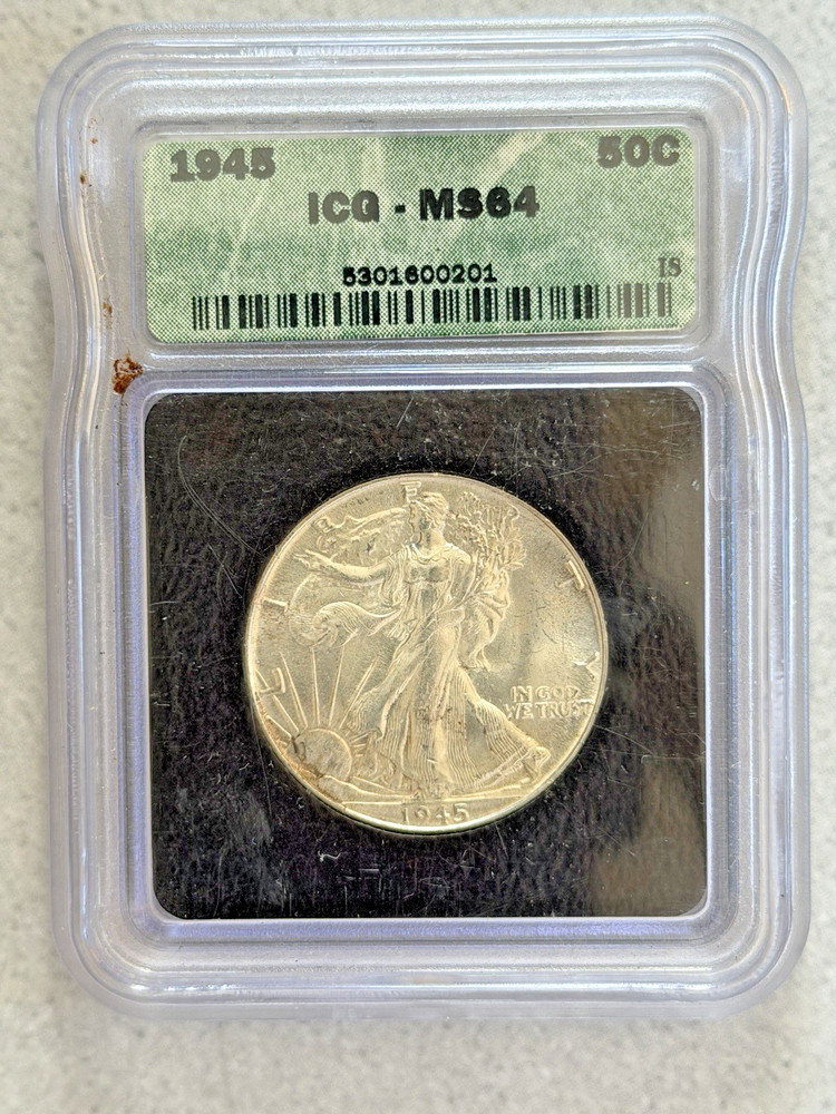 1945 Walking Liberty Half Dollar 50C ICG MS64