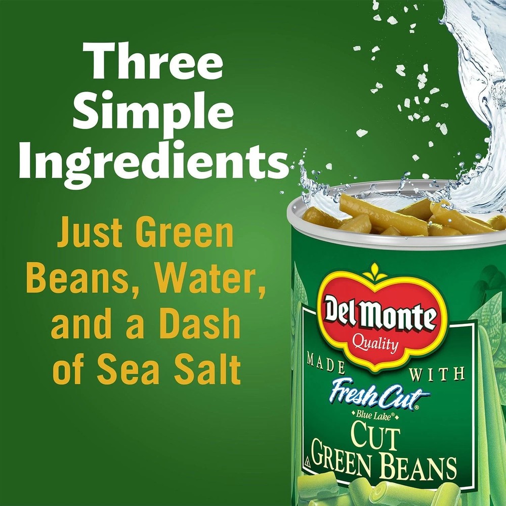 8 PACK - Del Monte Cut Green Beans - 14.5 oz Each
