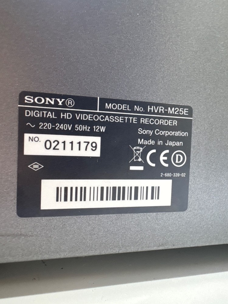 Sony HVR-M25E DIGITAL HD VIDEOCASSETTE Recorder