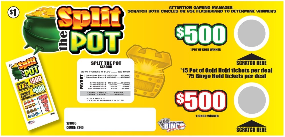 NEW pull tickets SPLIT THE POT - Seal Card Tabs