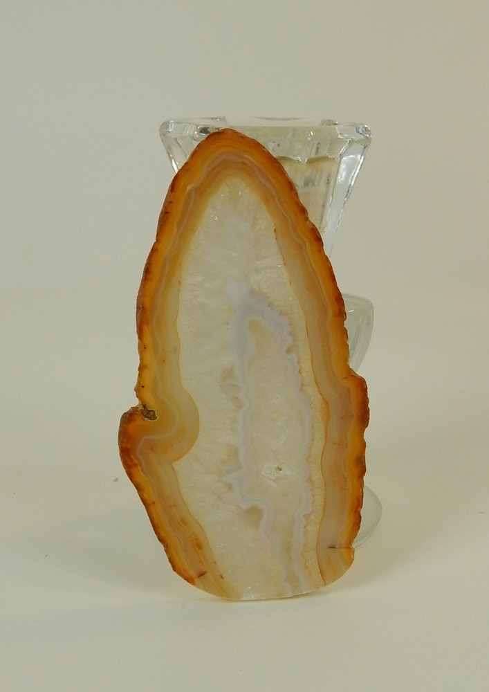 Agate Slab Amber/White Ice/Brown 4" x 2"
